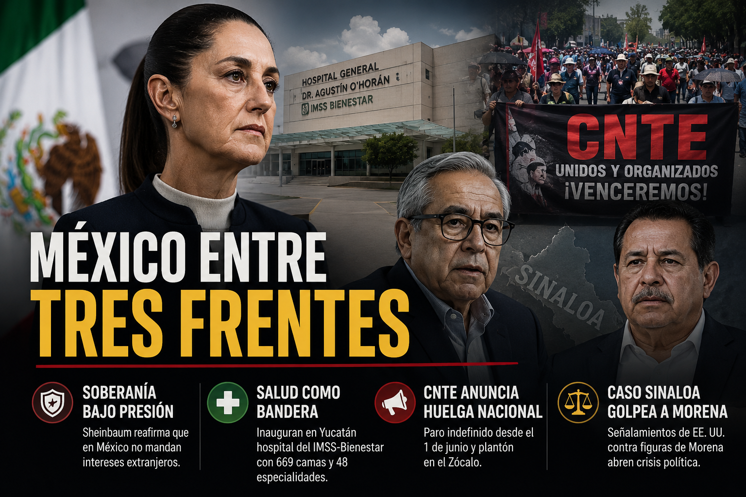 Soberanía, salud y presión sindical: México entra en una semana de alta tensión política